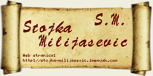 Stojka Milijašević vizit kartica
